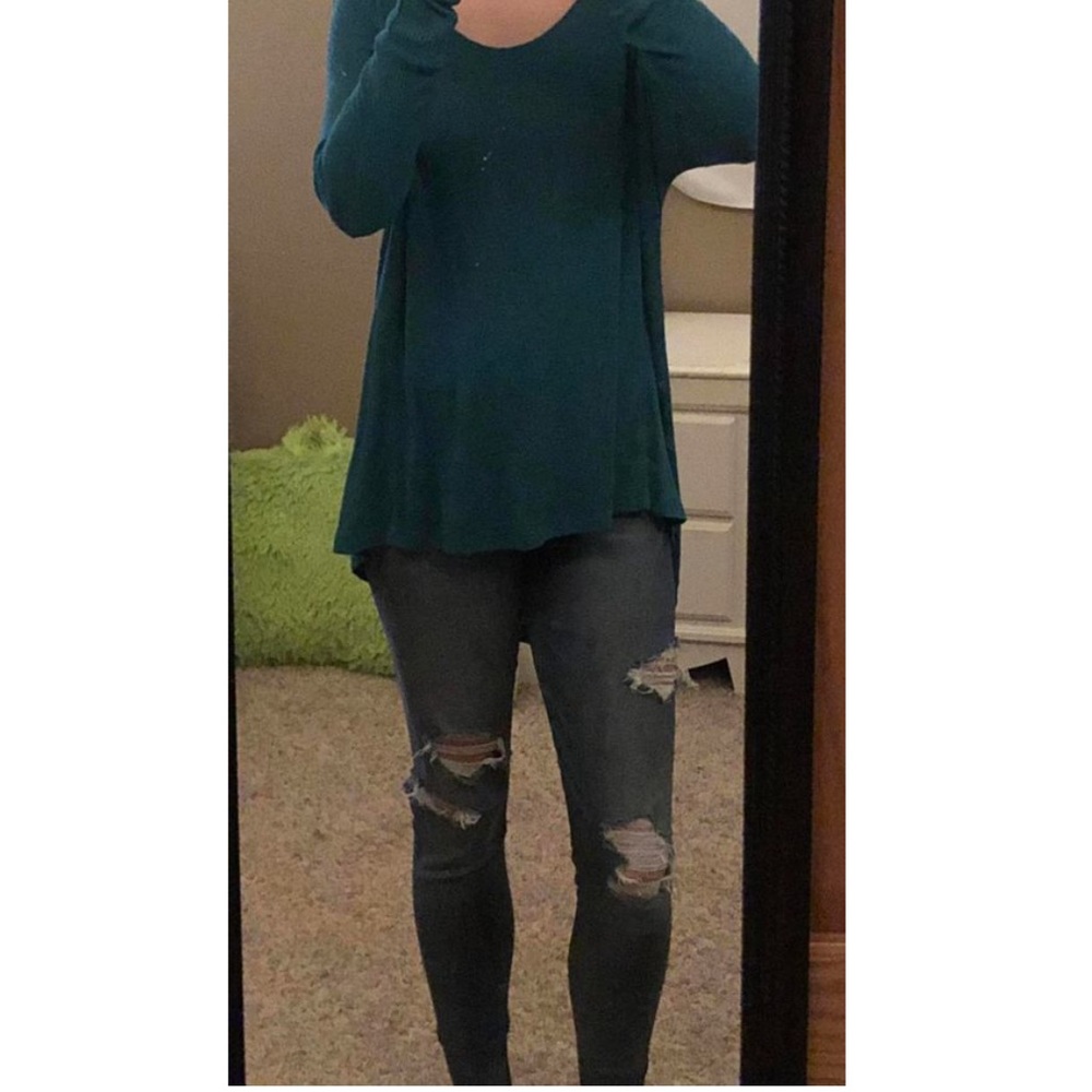 Long sleeve blue blouse!
